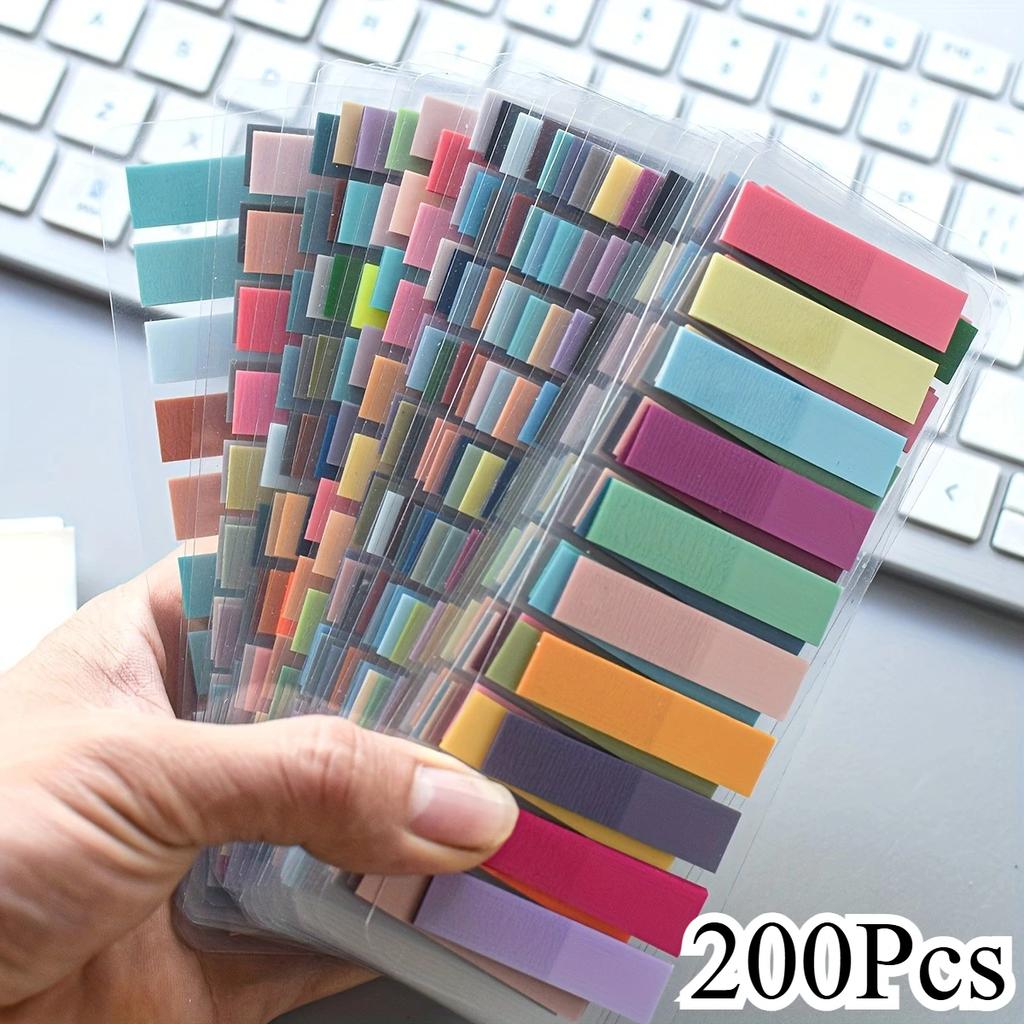 200 шт. липких закладок для аннотирования книг, маркеры страниц прозрачные, на них можно писать, переклеиваемые книжные флажки, полоски, индексные вкладки