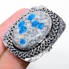 K2 Голубой Азурит Ручной работы Ювелирное изделие Кольцо из стерлингового серебра 925 пробы Размер 9.5 k6H54