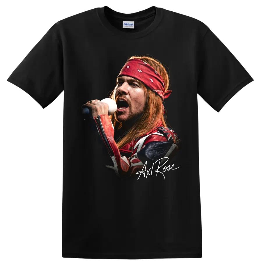 Axl Rose Hard Rock Singer Portrait T Shirt Vintage Concert Style Tee