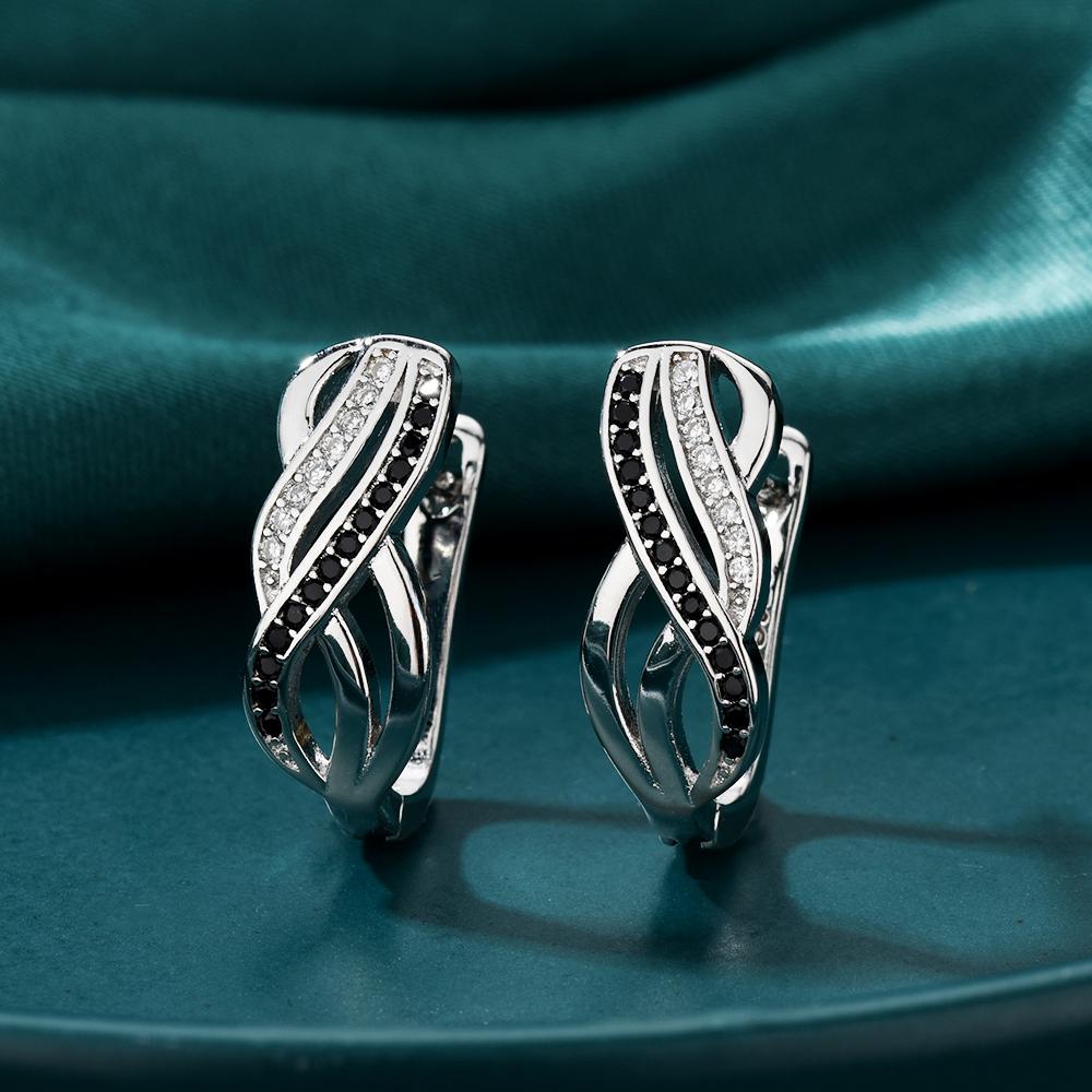 Black Awn Женские черные серьги-кольца