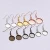 10pcs 10-25mm Earring Hook Blank Setting Cabochon Tray Bezel Pendant Ear Base For DIY Glass Cameo Jewelry Making Findings