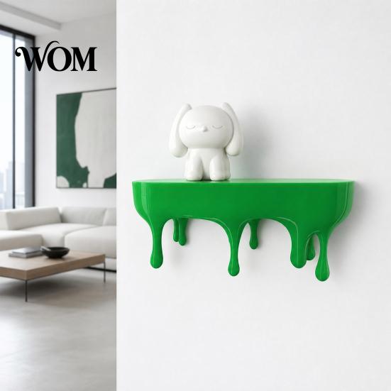Dripping Floating Shelf Melting Wall Shelf, 3D Printed Fun Creative Decor Display for Home Storage Living Room Matte Finish