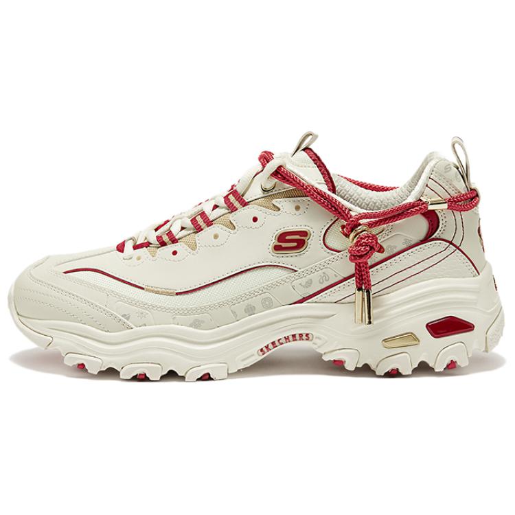 Skechers DLites 1.0 Panda Обувь Новогодний Лимитированный Удобный Универсальный Толстая Подошва Увеличивающий Рост Низкий Верх Повседневная Обувь Женская кроссовка 800028-WRD