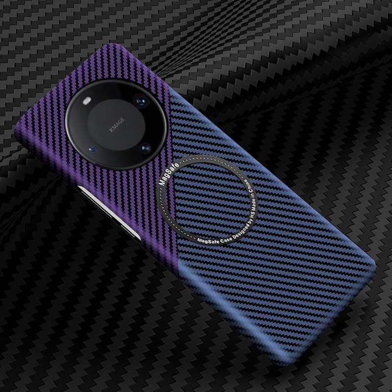 Подходит для Huawei Mate60pro, чехол для мобильного телефона с рисунком из углеродного волокна, ультратонкий 50RS матовый магнитный защитный чехол с защитой от падения 340