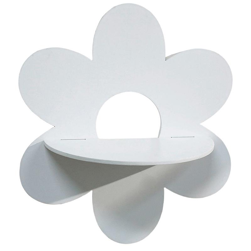 Flower Shape Wall Storage Holder Wooden Wall Art Wall Decoration Floating Plant Shelf For Bathroom Home Room Decor Gift Bedroom