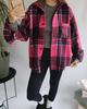 European and American woolen plaid shirt women's retro outer wear versatile top autumn and winter thickened polished jacket shirt