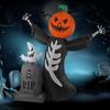 Pumpkin Skeleton Halloween Decoration 8ft Inflatable Pumpkin Ghost Tombstone for Halloween Blow Up Indoor Decoration