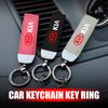 YNAZ6 Leather Rope Keychain Car Logo Keychain Classic Metal Key Holder Accessories For KIA Ceed Sportage Rio K5 K2 Optima Cerato Venga