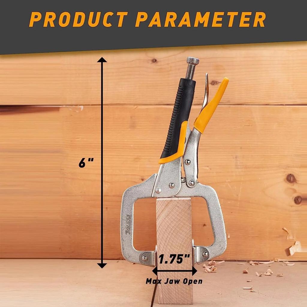 6-дюймовые металлические зажимы для деревообработки, 3 шт., зажим для карманных отверстий, прочный С-образный зажим, сварочные зажимы с поворотной подушкой