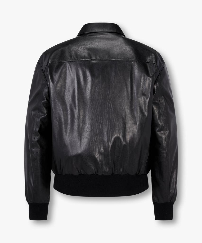 Man On The Boon Two-Way Zipper Leather Jacket_Black 4715110004