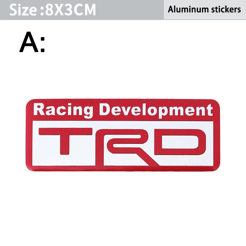 Tyre Valve Core 1Pcs Car Badge Sticker Toyota Auto Trunk Metal Stickers For Toyota Gazoo Racing TRD Corolla Yaris Chr Auris