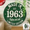 Made in  Retro Not Old D Flat Round Metal Sign Limited Edition Vintage Green Rustic Wall Decor for Home Bar Cafe