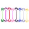 8Pcs/Set Colorful Glitters Acrylic Barbell Ball Tongue Rings Piercing Jewelry
