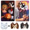 17 шт. Нарисованные от руки DIY Рождественские подарки Животное Кошка Лиса Маска DIY Граффити Маска на пол-лица Вечеринка Доступно несколько вариантов