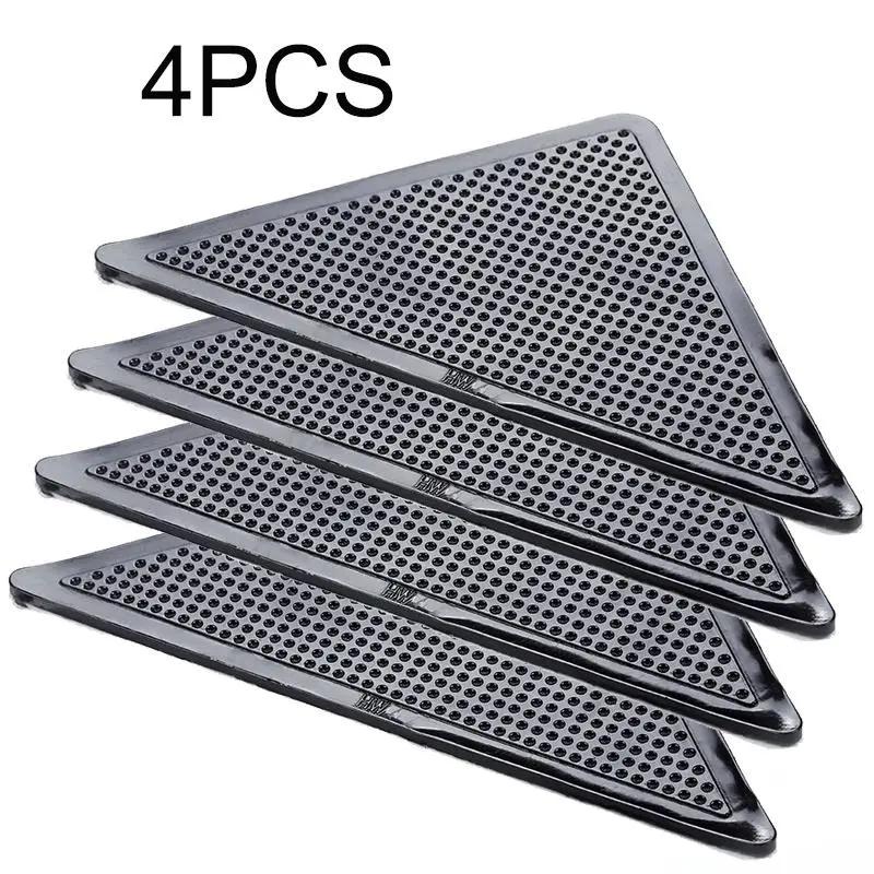 4Pcs/set Triangle Rug Gripper Anti-skid Rubber Washable Reusable Mat Non Slip Patch Tape for Tile Floors Carpets Corners Pad