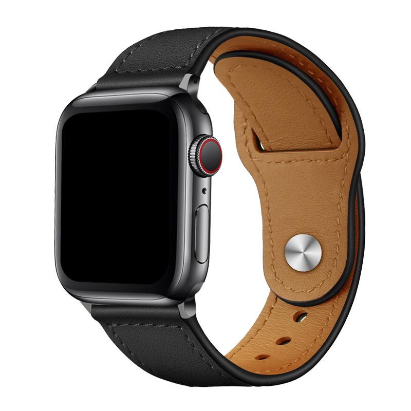 Кожаный ремешок для Apple Watch Band Ultra 49 44 40 45 41 42 38 мм Деловой браслет Iwatch Series 3 5 6 Se 7 8