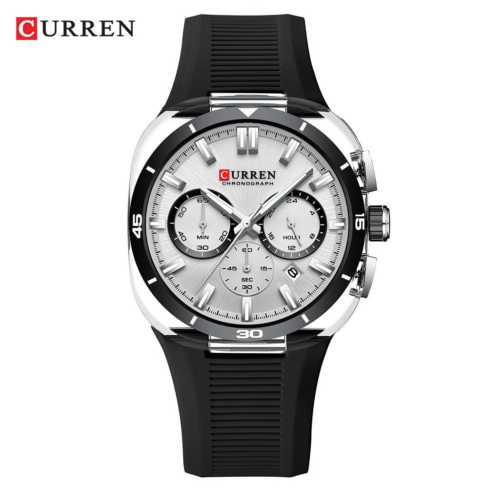 CURREN 8259 Модные мужские спортивные кварцевые часы с большим циферблатом