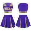 Girls Cheerleading Uniform Letter Print Tank Top with Pleated Skirt Set Cheer Leader Halloween Fancy Dress Costume