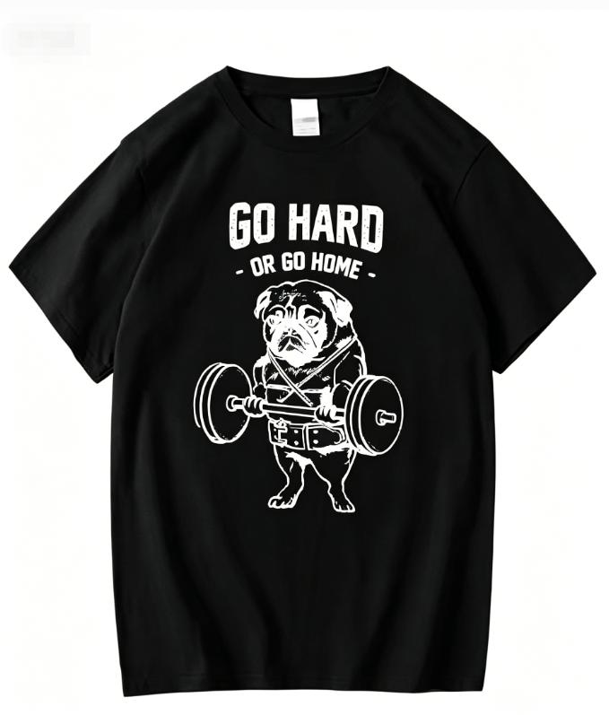 Повседневные унисекс футболки из смесовой ткани Pug Life Модные футболки Unisex Go Home or Go Hard Топы унисекс Свободная мужская футболка Повседневная летняя футболка