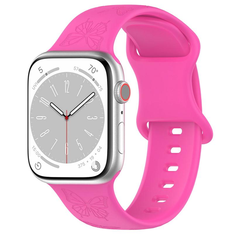 Мягкий силиконовый ремешок для часов 38/40/44/49 мм для Apple Watch 1/2/3/4/5/6/7/8/Se/9, ультра однотонный ремешок для часов с бабочкой, аксессуары, универсальный