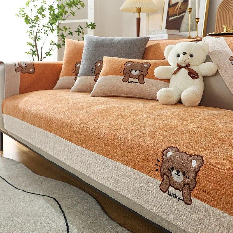 Чехол для дивана Lucky Bear, четырехсезонное универсальное полотенце для дивана для гостиной, нескользящий защитный коврик для дивана, чехол для сиденья, подушка