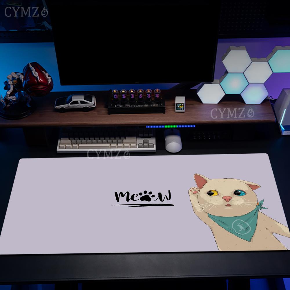Desktop aesthetics cute cat pattern Mouse Pad Desk Mat with Stitched Edge Rubber antislip Durable pc accessories Gaming mats