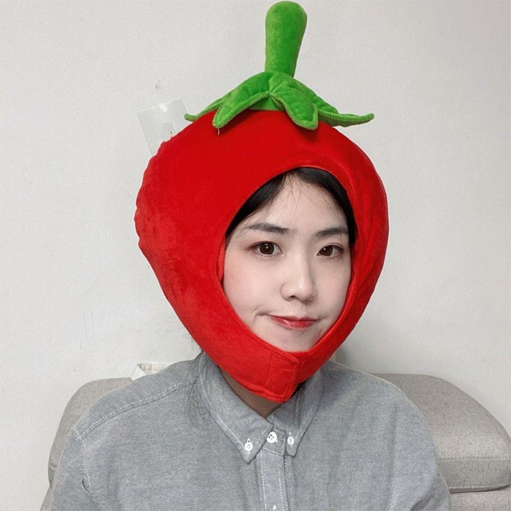 Fluffy Warm Earflap Cap Super Soft Fruit Stuffed Toys Funny Cosplay Hat  Photo Props