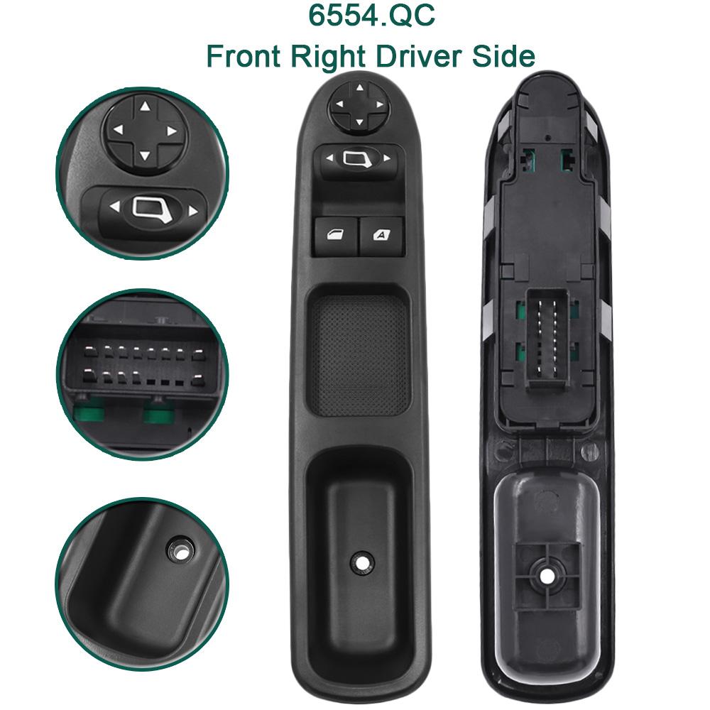 Панель переключателя управления электрическим стеклоподъемником для Peugeot 207 Citroen C3 Picasso 2007-2014, кнопка подъема регулятора 6554.QC 6554QC