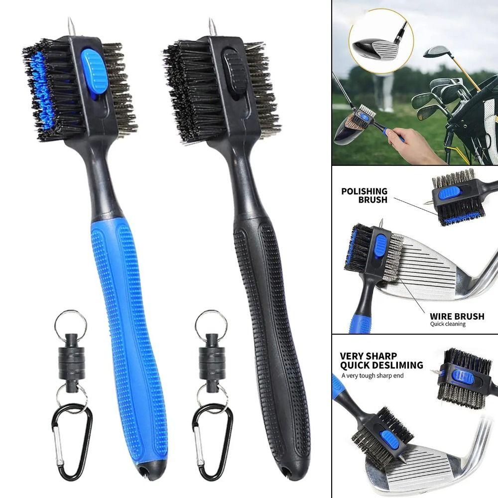 С магнитным карабином для чистки клюшек для гольфа с нескользящей ручкой, инструмент для чистки клюшек для гольфа для мужчин в подарок