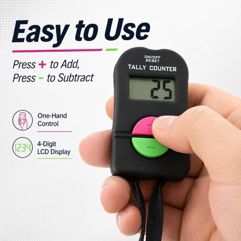 1/5/10/20PCS Lightweight Golf Score Stroke Counter Mini Digital Clicker 4-Digit LCD Electronic Tally Counter with Neck Lanyard 1