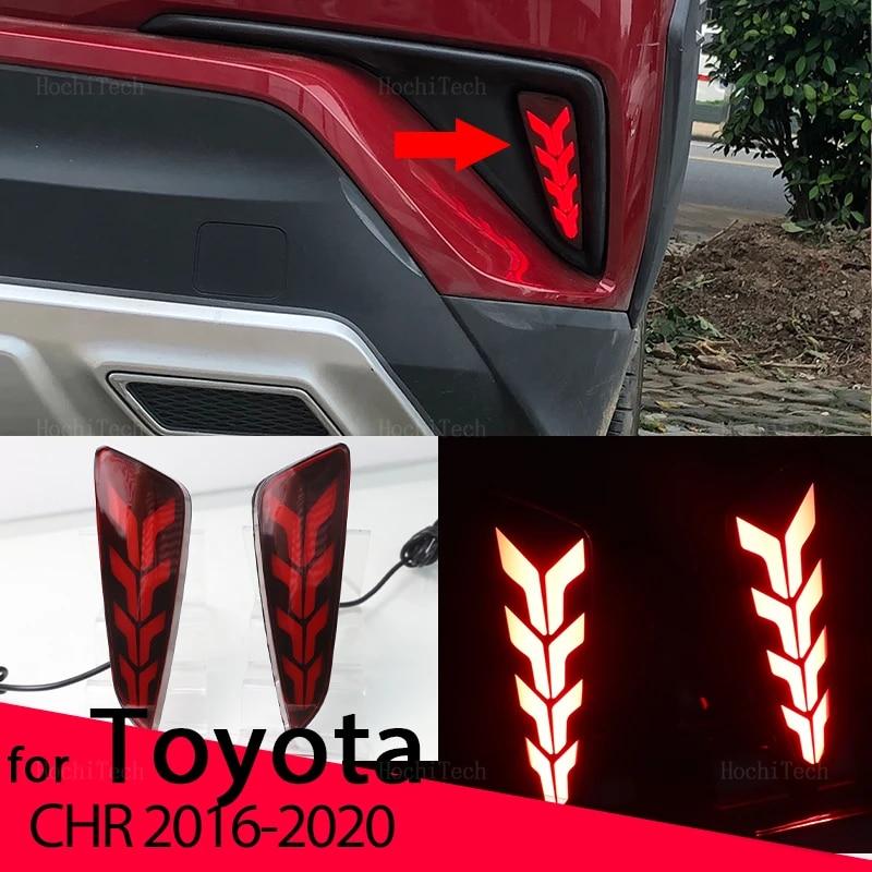 Car LED DRL Reflector Lamp Rear Fog Rear Bumper Brake Light For Toyota C-HR CHR 2016-