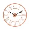 Round Decorative Wall Clock Roman Numeral Vintage Rustic Style Modern Transparent Home Décor Watch Ideal for Living Room Home Office Analog Iron Clock