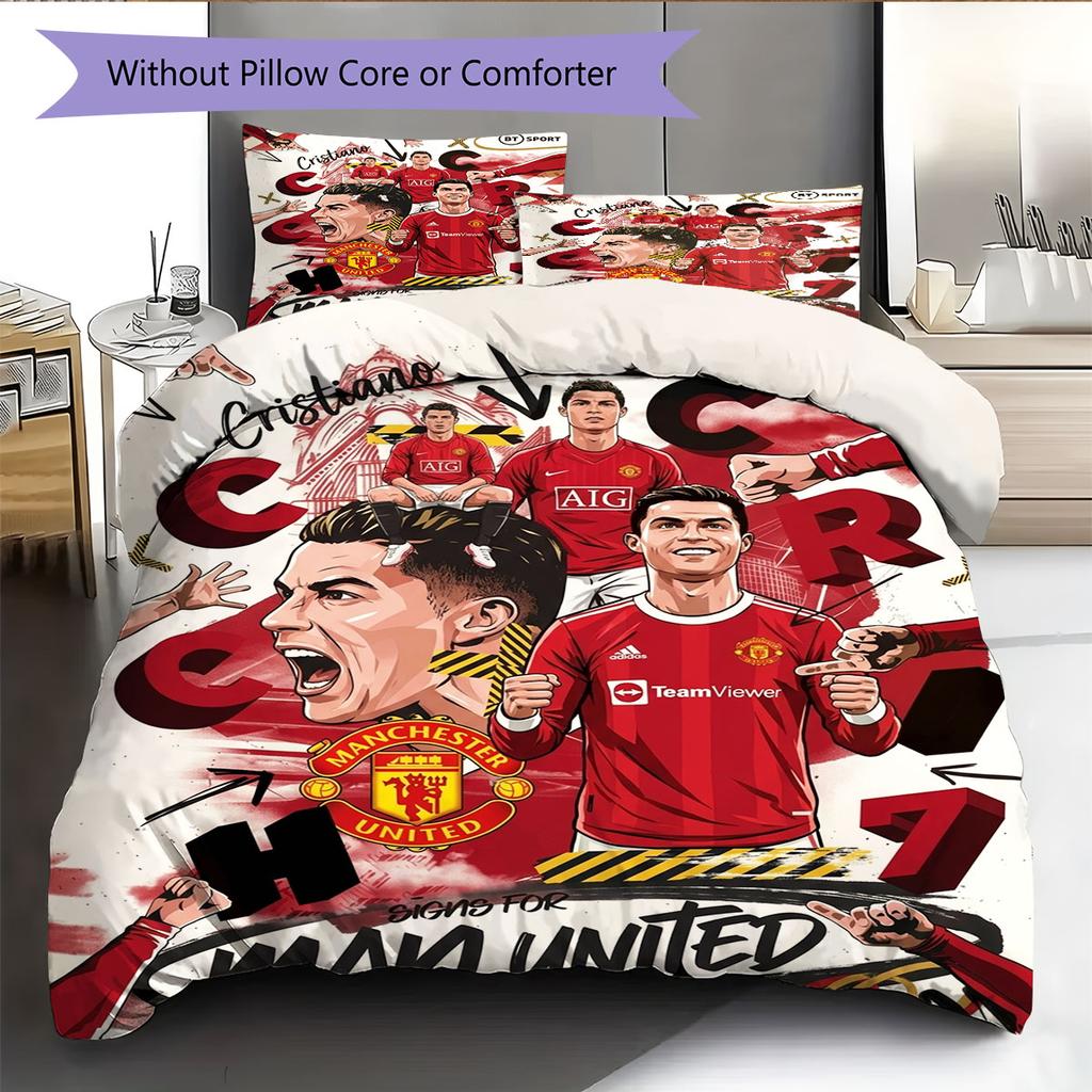 Top Teams Bedding Quilt Set Quilt Cover Pillowcase Home Decoration Birthday Gift (1 * duvet cover + 2 * pillowcase, without core)