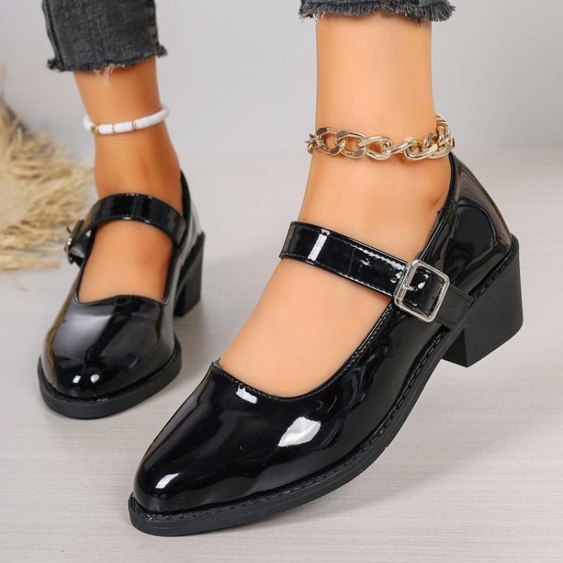 Женская повседневная обувь на высоком каблуке, новые летние туфли на массивном каблуке, дизайнерские элегантные модельные туфли с пряжкой, вечерние туфли-лодочки, Zapatillas Mujer
