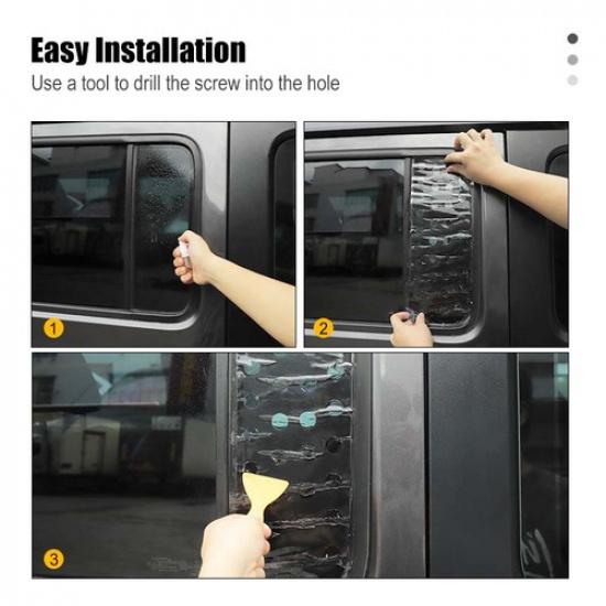 2x Rear Side Window Triangle Glass Accessories Cover for Jeep Wrangler JL JT 18+