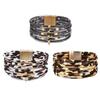 Бохо стиль леопард кожа браслеты украшения для рук магнитный браслет многослойные браслеты вечеринка