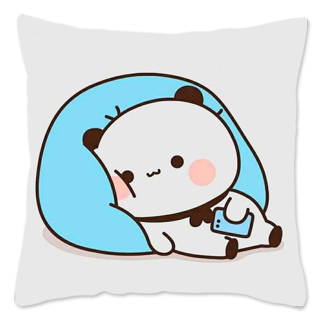 Bubu and Dudu Pillow Case Home Decoration Polyester Cushion Cover for Sofa Throw Pillow Cover Funny Cute Panda Bears Printing