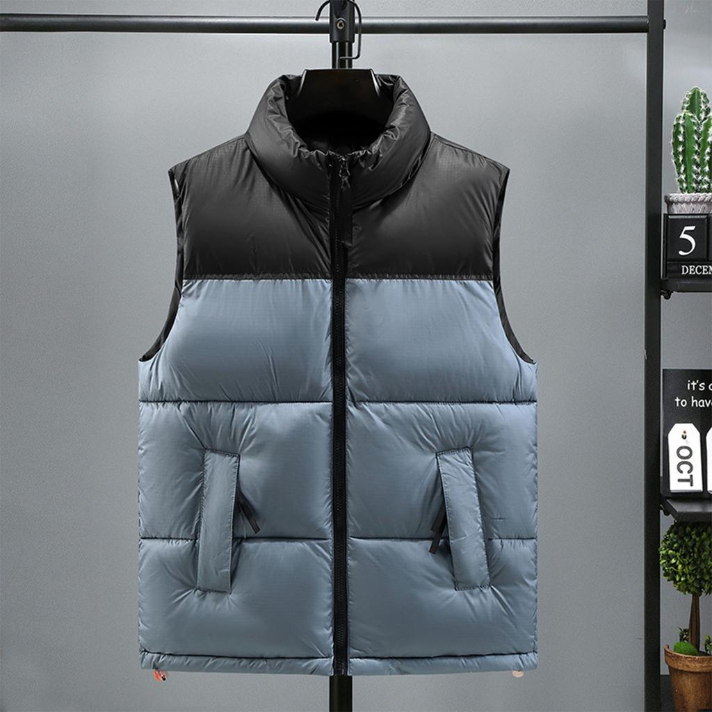 Cotton Vest Men's Autumn And Winter Thickened Warm Vest Color Stitching Waistcoat