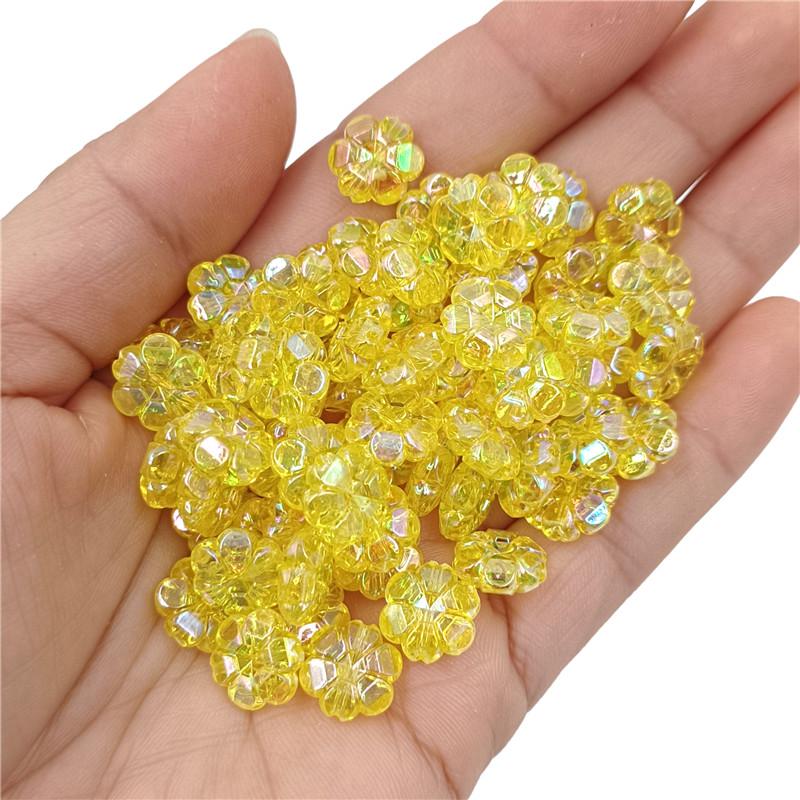 Креативные акриловые бусины-цветы для браслета «Слива» AB прозрачные цветные 40 шт. 10 мм россыпью для самостоятельного изготовления ювелирных изделий ожерелья случайные смешанные