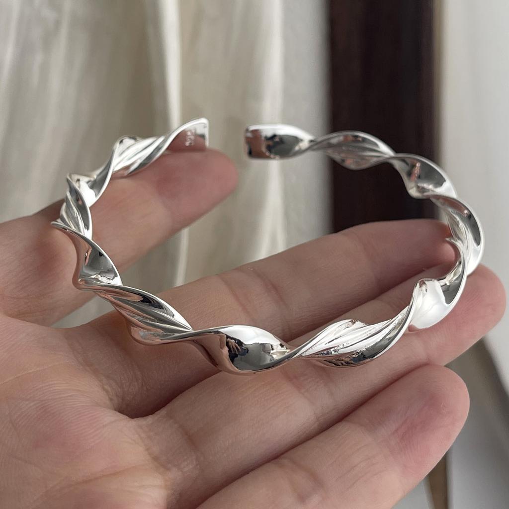 Xiaomi 100% Solid 925 Sterling Silver Retro Bracelet for Women Men Vintage Handmade Twist Bracelet Birthday Gift