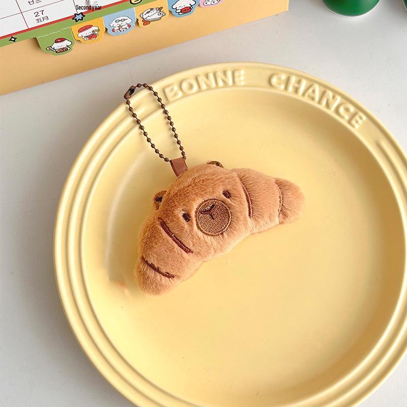 Капибара Мультяшный Плюшевый Брелок: Плюшевый брелок-хлеб для рюкзака или в подарок.