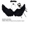 Angel Wings for Kids Girls Feather Angel Wings Costume with Headband Wand Halloween Cosplay Party Dress Up Props