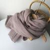Extended 2.4 Meters Linen Scarf Solid Color Literary And Versatile Women'S Shawl Thin Cotton And Linen Silk Scarf
