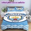 Manchester City football soccer Pattern Bedding,Quilt Set Quilt Cover Pillowcase Home Birthday Gift (1*duvet cover+2*pillowcase,without core)