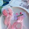 1pc New Girls Colorful Bows Wig Rhinestone Hairclips Hair Clips Glitter Gradient Ponytail Hair Band Hair Accessories Headband