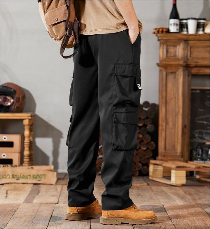 "Мужской комбинезон свободного кроя в стиле ретро": Легкие, износостойкие, универсальные брюки для весны и осени.