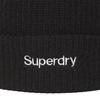 SUPERDRY Шапка бини с базовым логотипом Essential черная