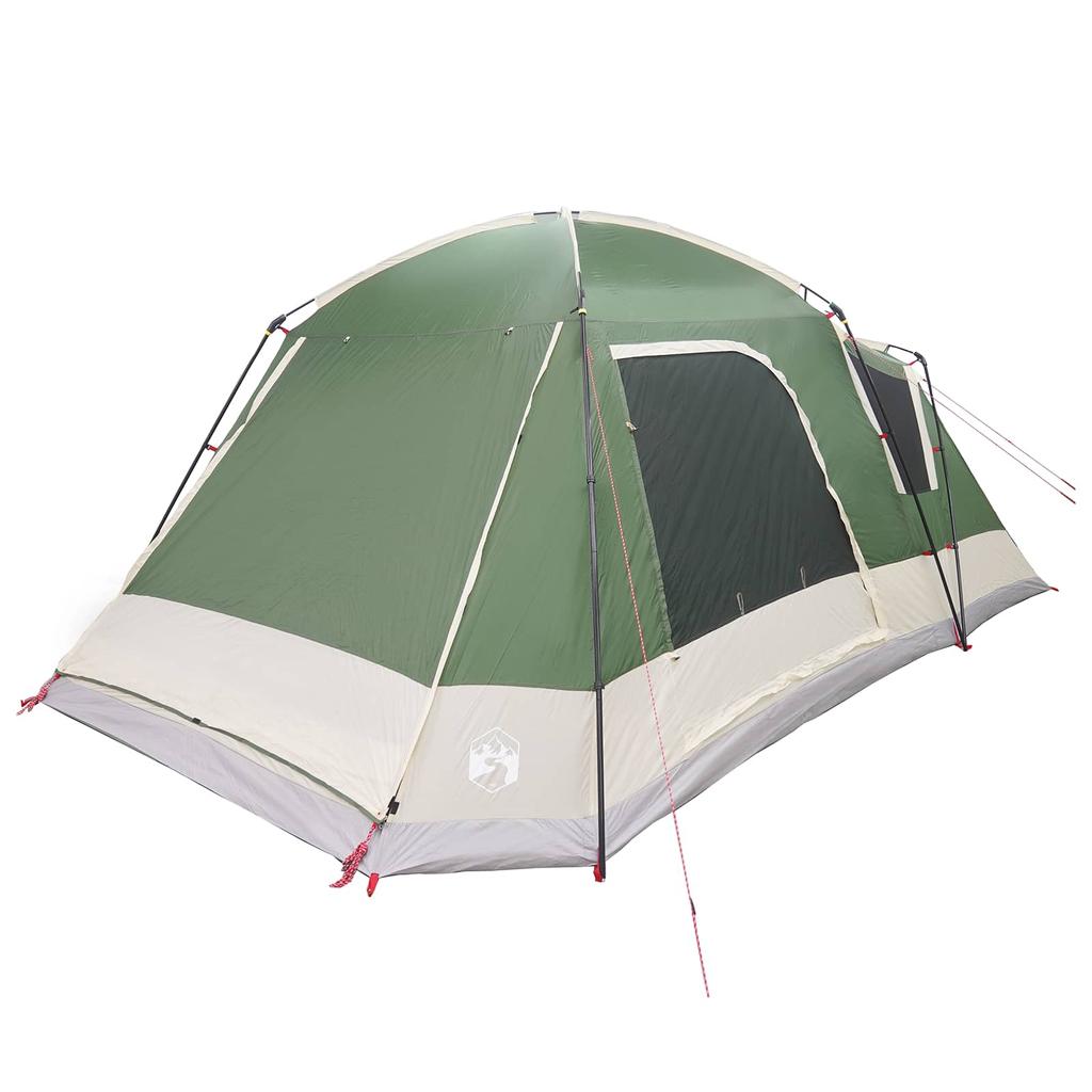 Cabin Tent with Roof Green 12 Person Polyester and Steel