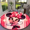 [1pc Minnie Mouse Red Bow Butterfly Floral Office Chair Carpet] Digital Printed Round Rug for Home & Game Room Use, Soft Indoor Sofa Chair Mat