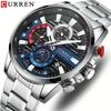 Translation: CURREN Chronograph Men's Business Sports Quartz Watch, Casual Fashion Analog Calendar Wristwatch, Date Display Watch 8415